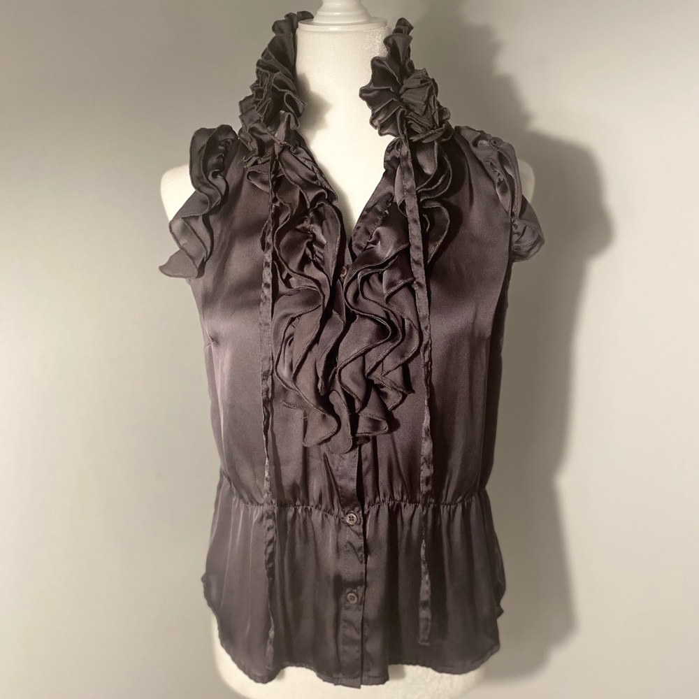 LAPIS - Ruffle Sleeveless Blouse. Size ~  M